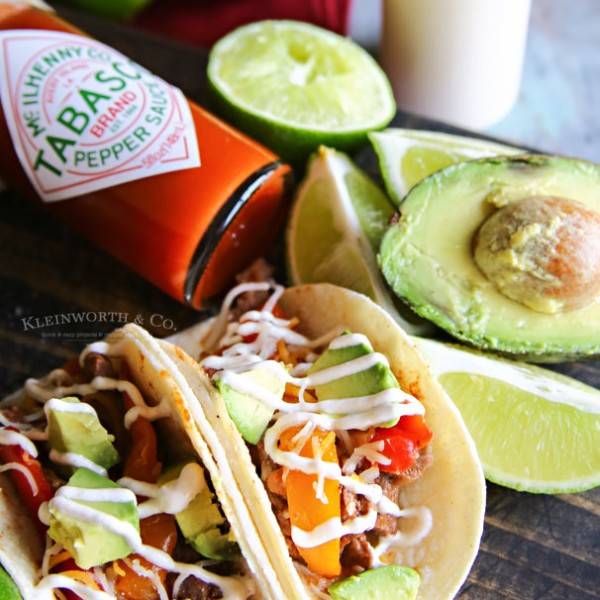 Slow Cooker Beef Tacos with TABASCO Sauce Crema Taste of the Frontier
