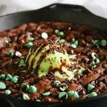 Mint Chocolate Chip Skillet Cookie