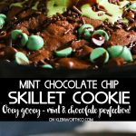 Mint Chocolate Chip Skillet Cookie