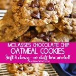 Molasses Chocolate Chip Oatmeal Cookies