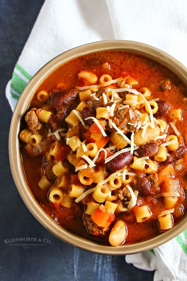 recipe for Slow Cooker Pasta e Fagioli Soup