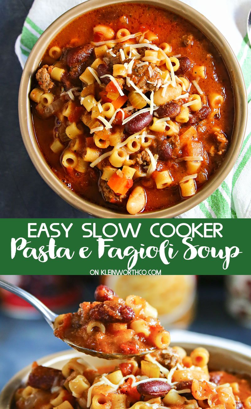 Slow Cooker Pasta e Fagioli Soup