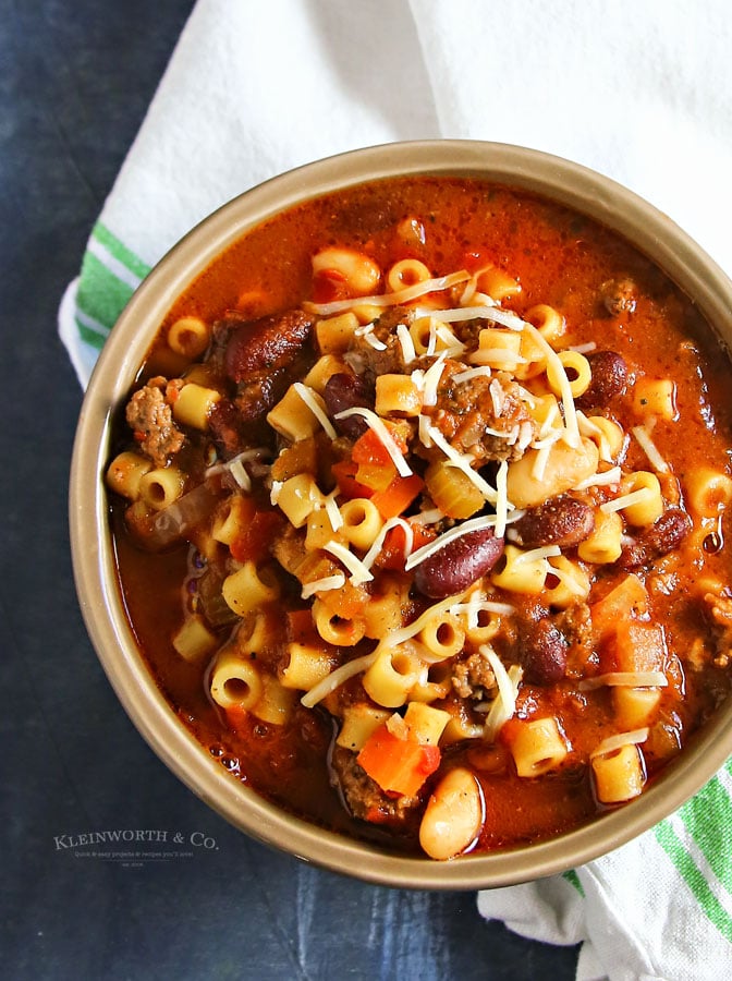 recipe for Slow Cooker Pasta e Fagioli Soup