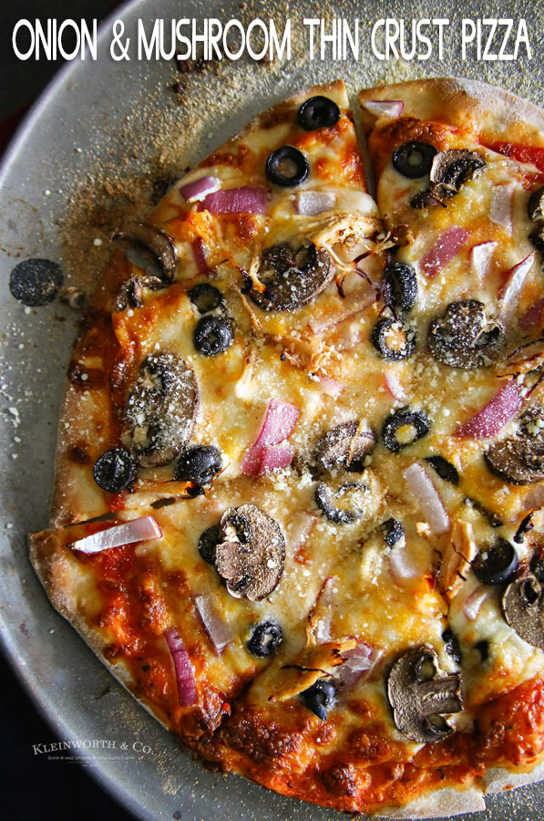 Onion & Mushroom Thin Crust Pizza