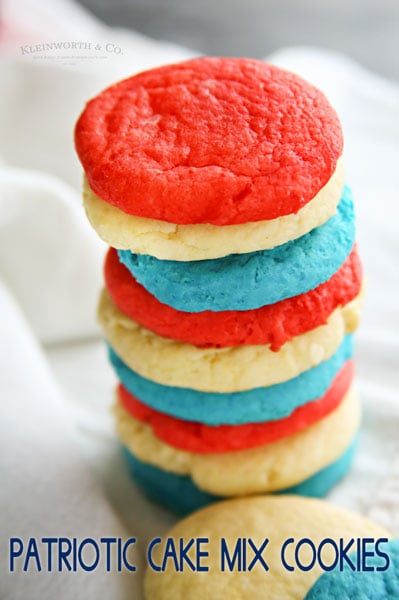 Patriotic Cake Mix Cookies