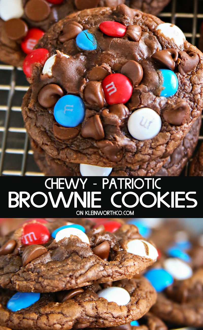 Chewy Patriotic Brownie Cookies