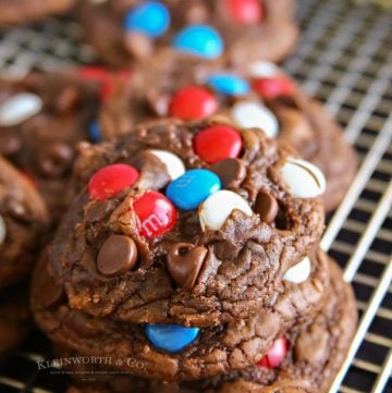 chewy brownie cookies 4th of july