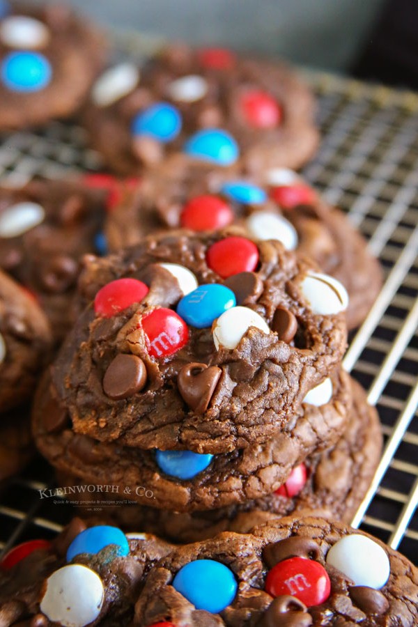 chewy brownie cookies 4th of july