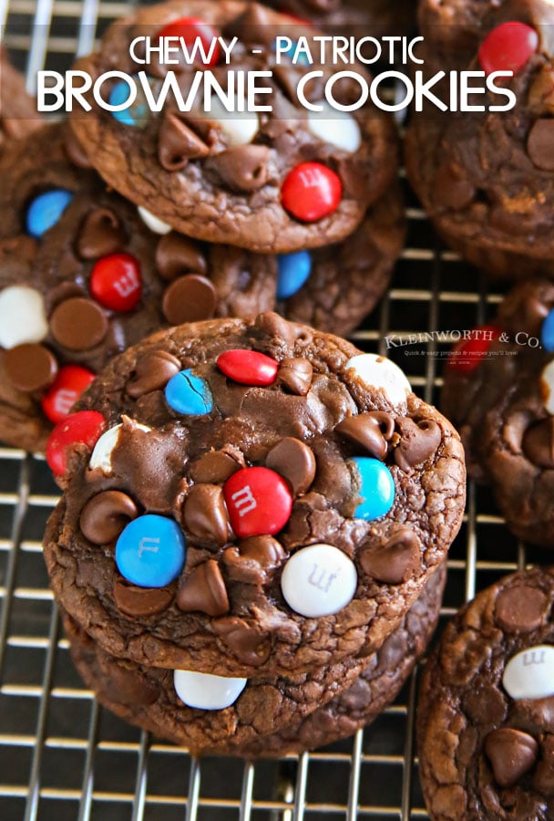 Chewy Patriotic Brownie Cookies