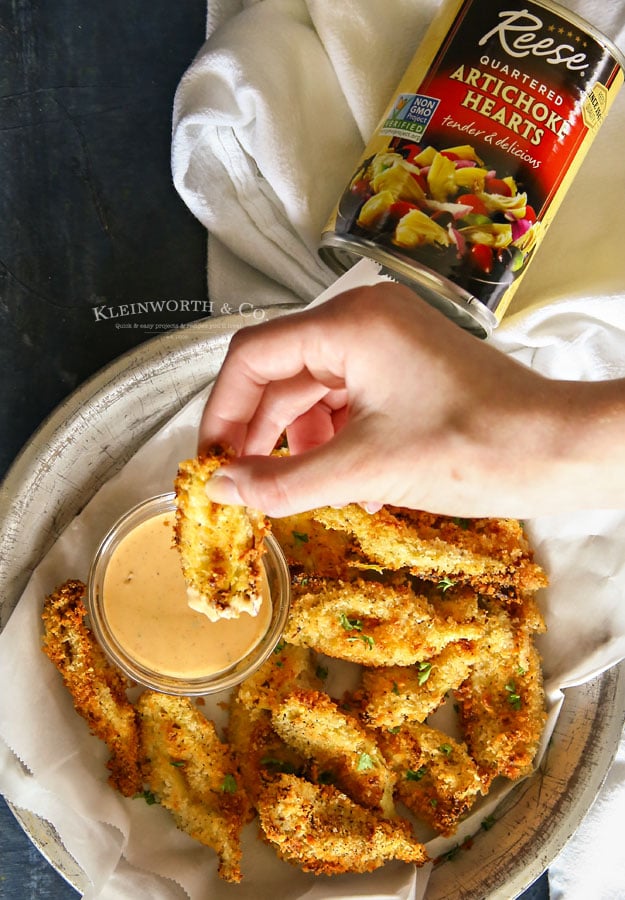 Crispy Air Fried Artichoke Hearts party food