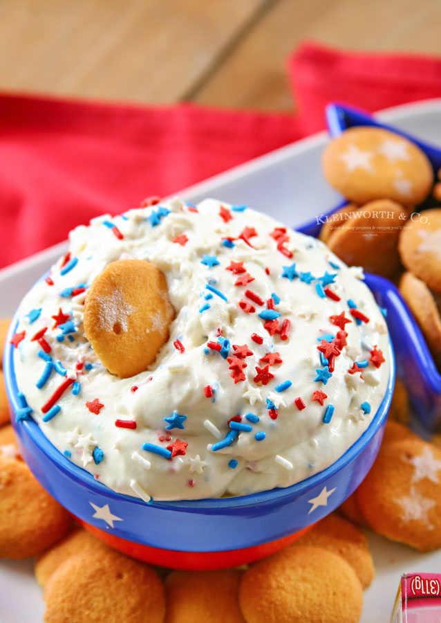 Patriotic Cake Batter Dip