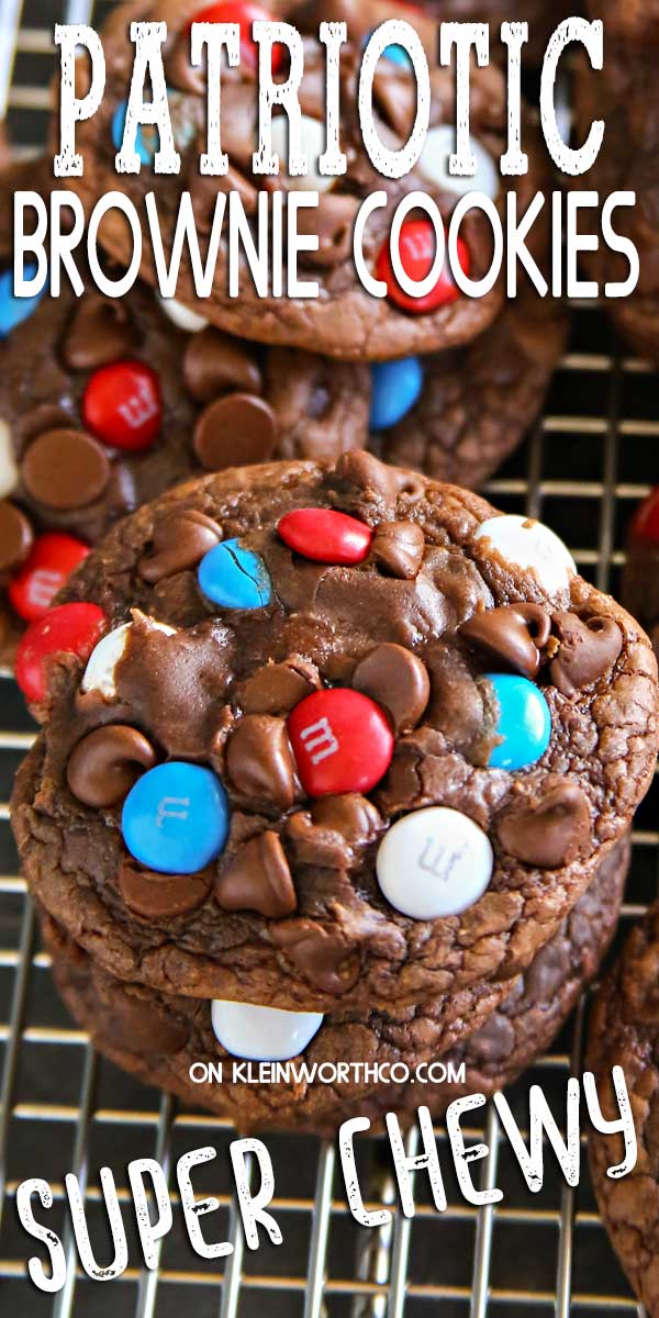 Chewy Patriotic Brownie Cookies