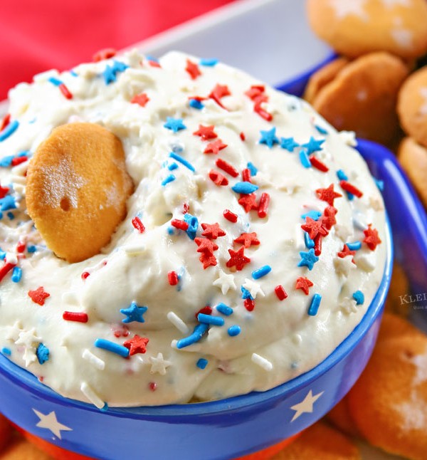 Patriotic Cake Batter Dip