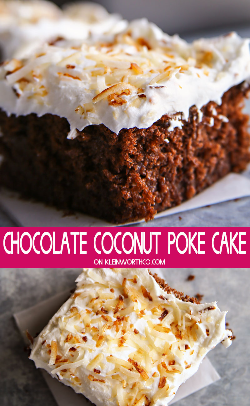 Chocolate Coconut Poke Cake