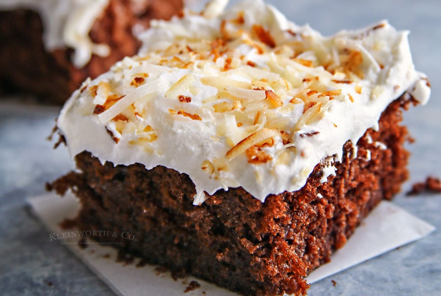 Chocolate Coconut Poke Cake