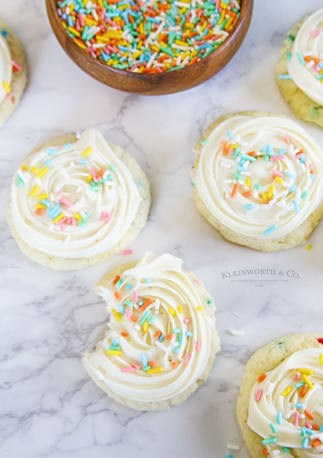 dessert Frosted Funfetti Cake Mix Cookies
