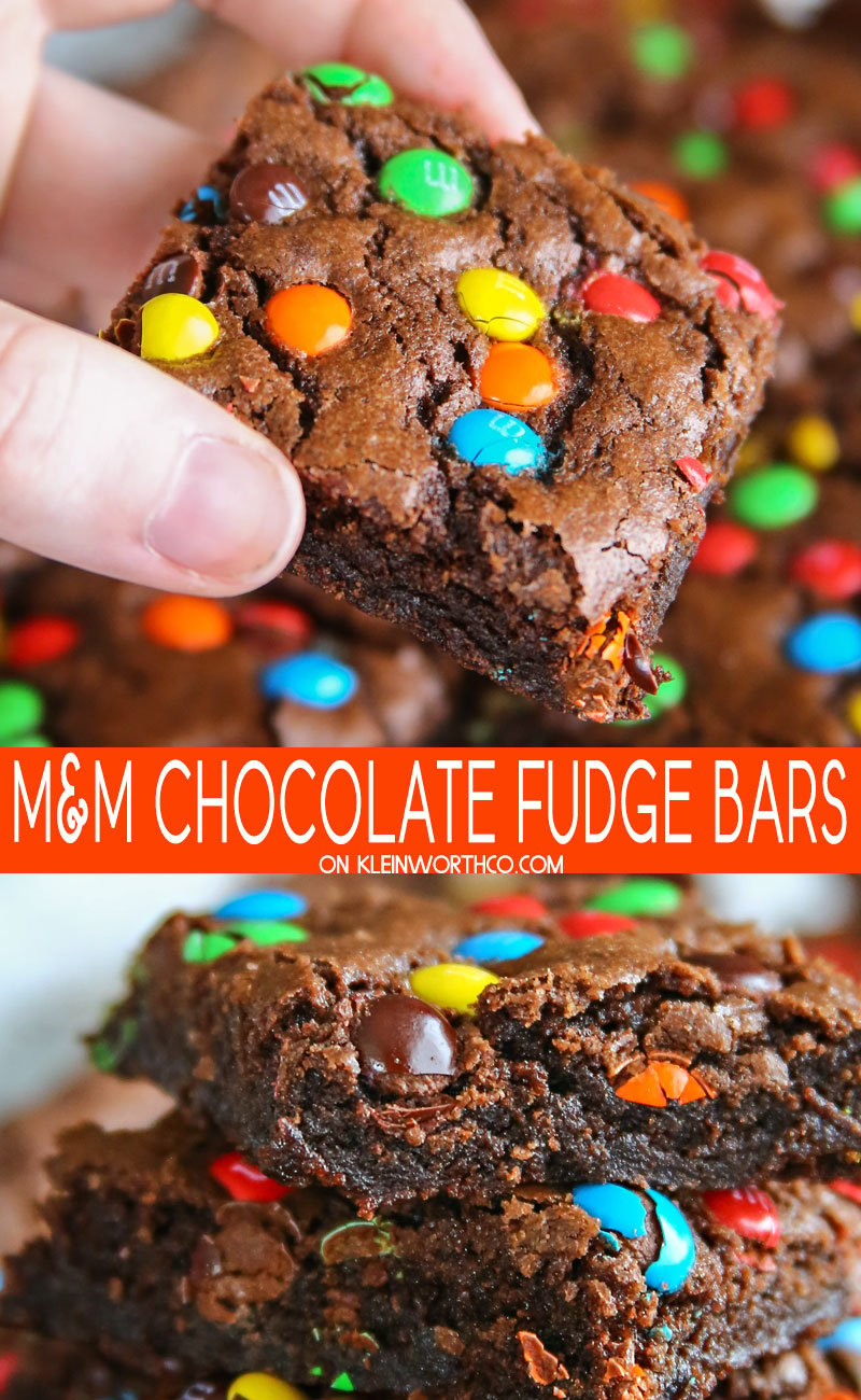 M&M Chocolate Fudge Bars
