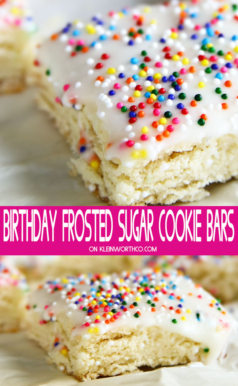 Birthday Frosted Sugar Cookie Bars