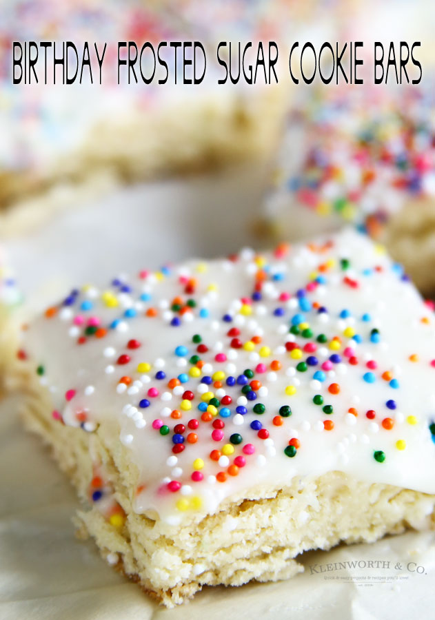 Birthday Frosted Sugar Cookie Bars