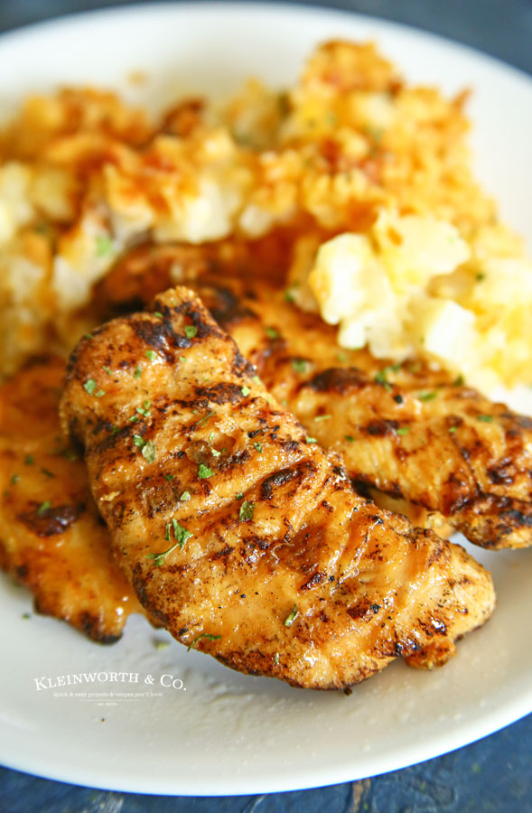 Cheesy Potato Casserole & Fire Grilled Chicken