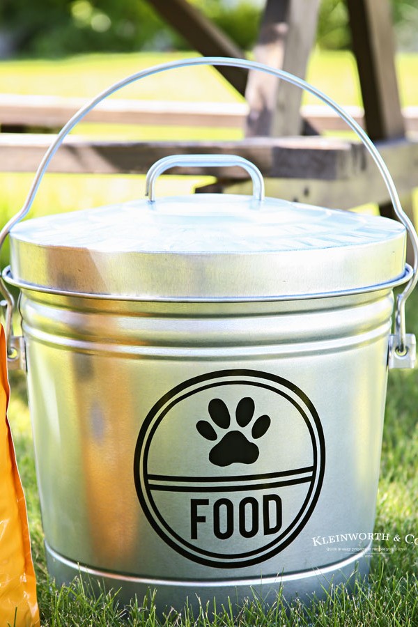 DIY Galvanized Dog Food Storage Container