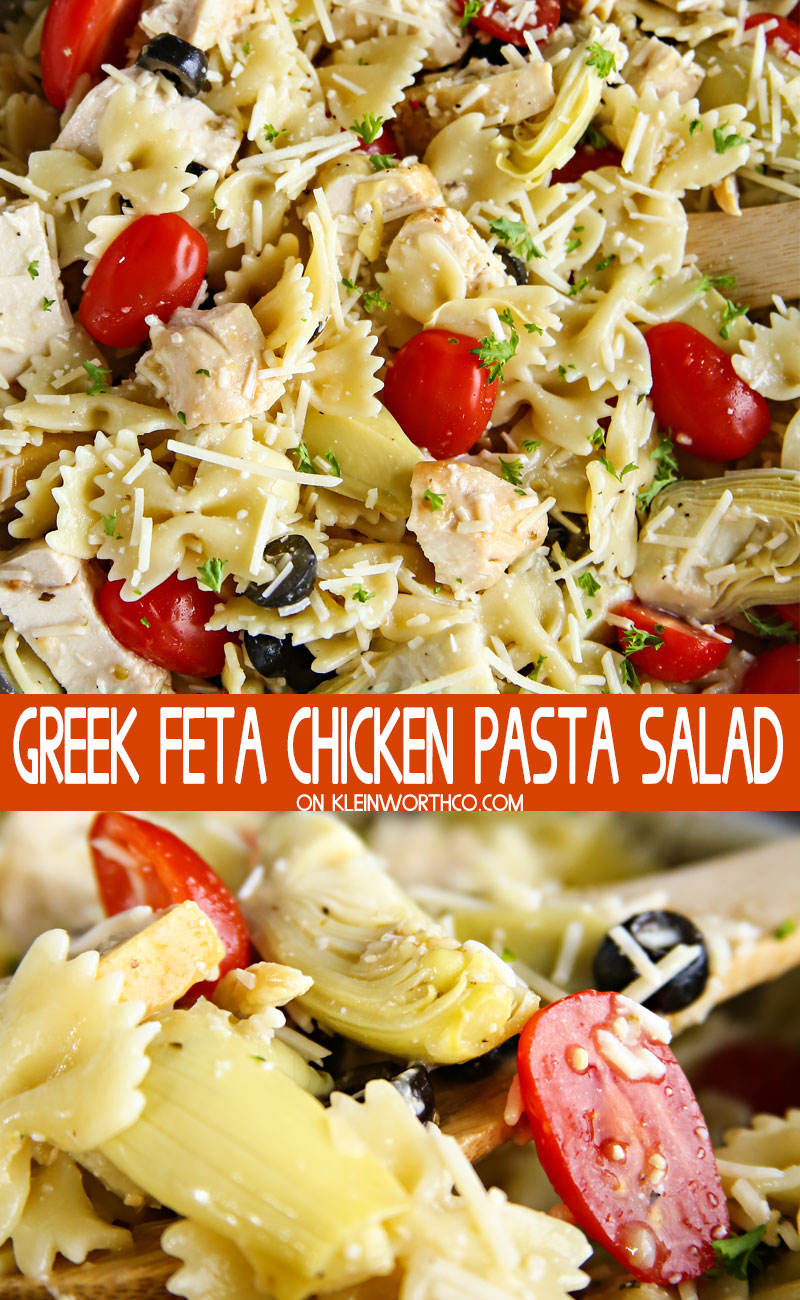 Greek Feta Chicken Pasta Salad