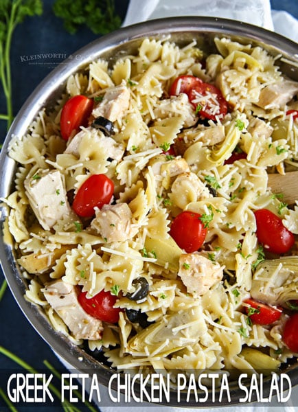 Greek Feta Chicken Pasta Salad