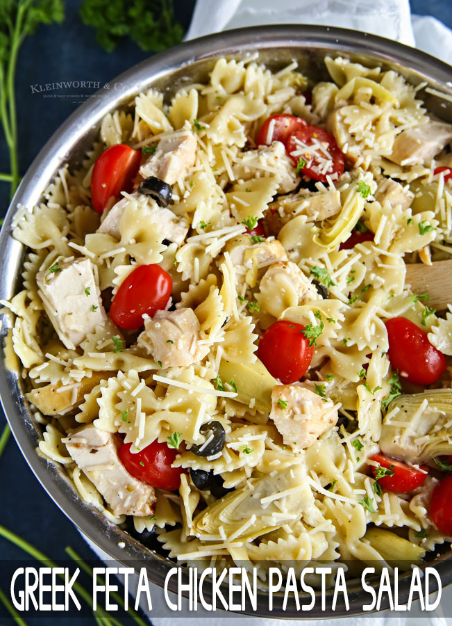 Greek Feta Chicken Pasta Salad