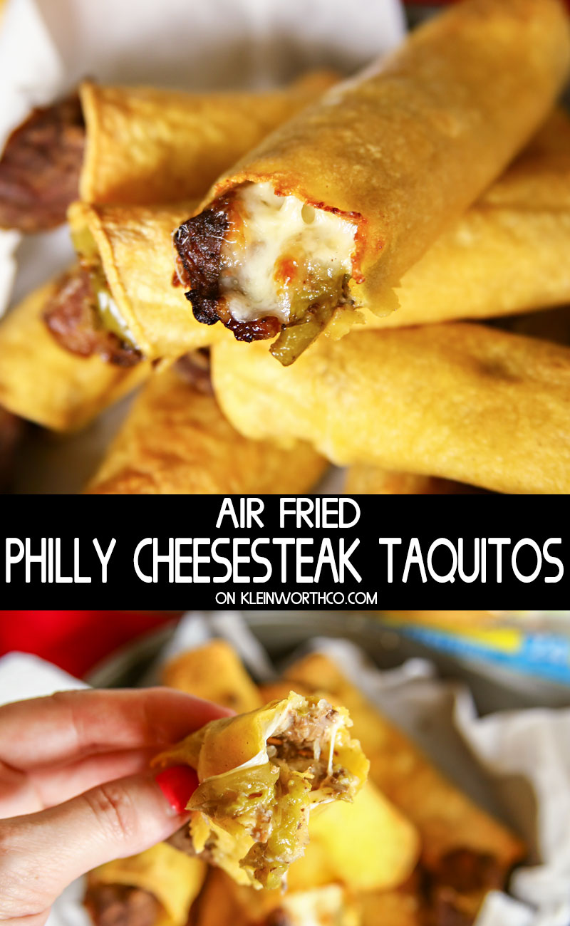 Air Fried Philly Cheesesteak Taquitos