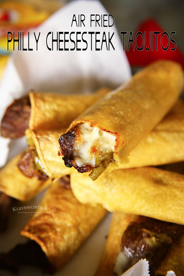 Air Fried Philly Cheesesteak Taquitos