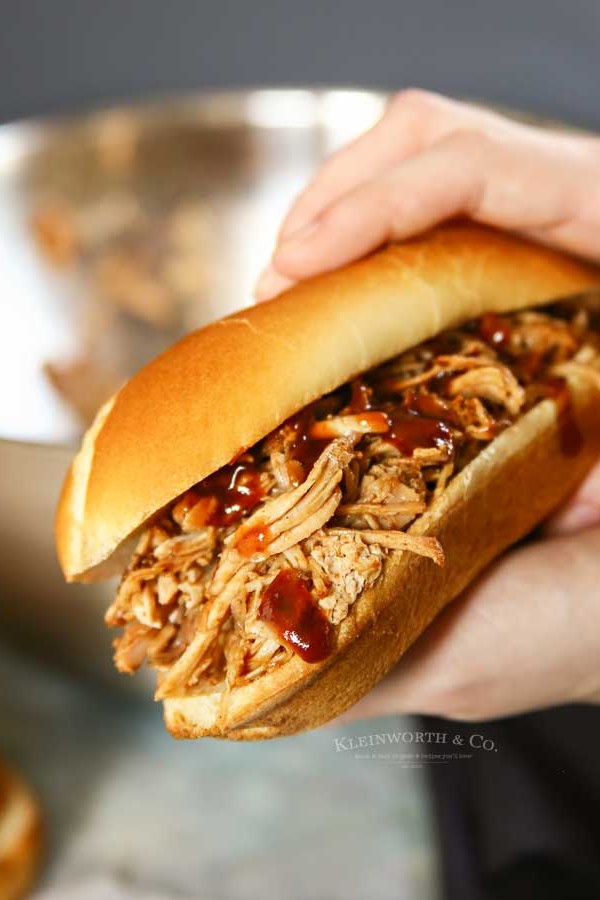 Instant Pot Dr. Pepper Pulled Pork sandwich