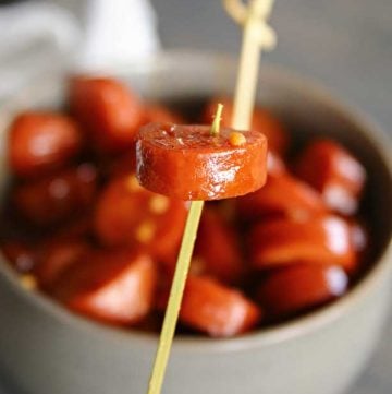 Slow Cooker Sweet & Spicy Sausage appetizer