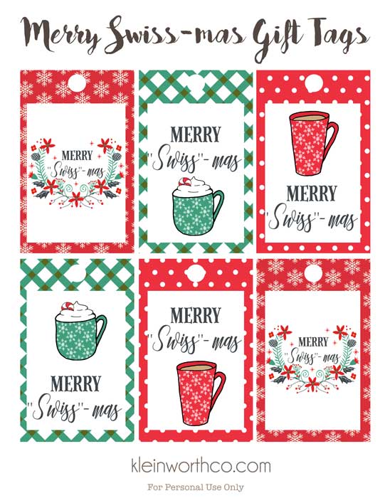 Merry Swiss-Mas Gift Tags