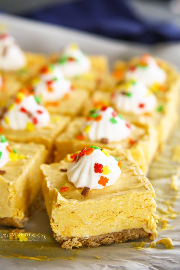 No-Bake Pumpkin Cheesecake Bars Dessert