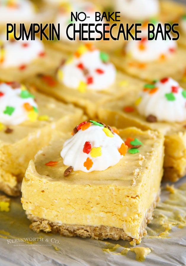 No-Bake Pumpkin Cheesecake Bars