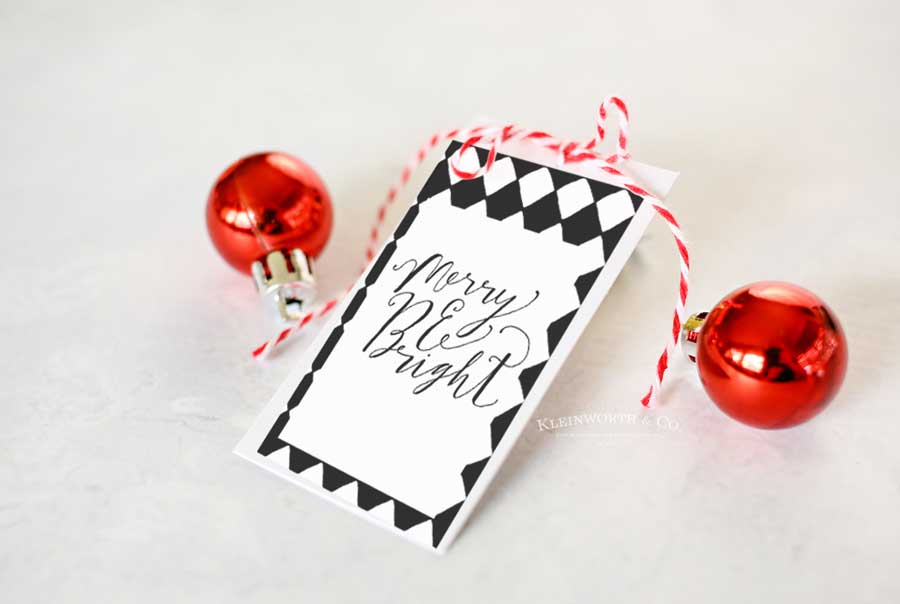 Free Printable - Black and White Cursive Free Printable Gift Tags