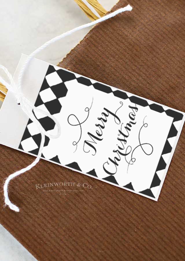 Free Gift Tags - Black and White Cursive Free Printable Gift Tags