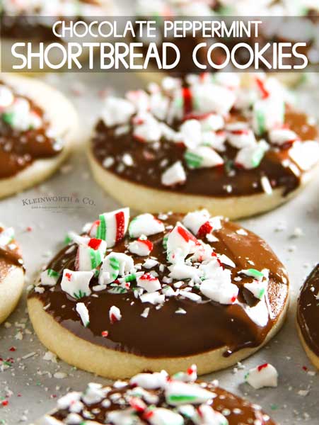 Chocolate Peppermint Shortbread Cookies