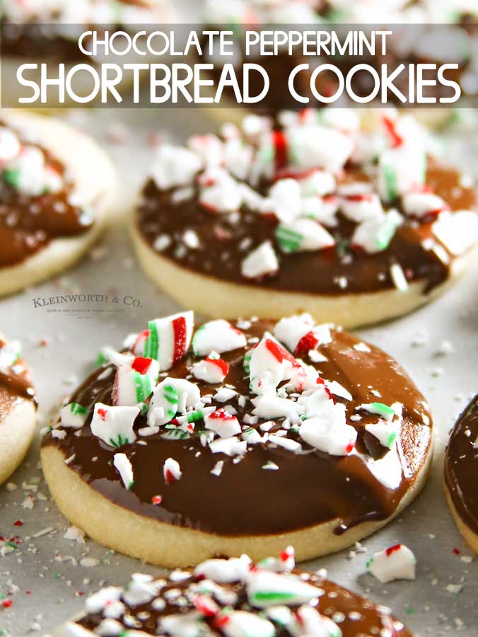 Chocolate Peppermint Shortbread Cookies