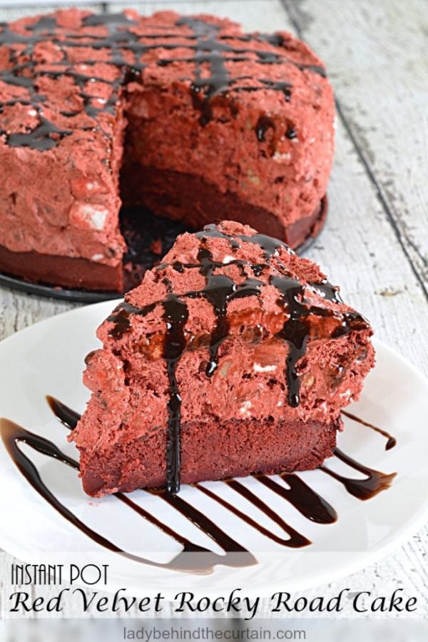 Instant Pot Red Velvet Rocky Road Cake