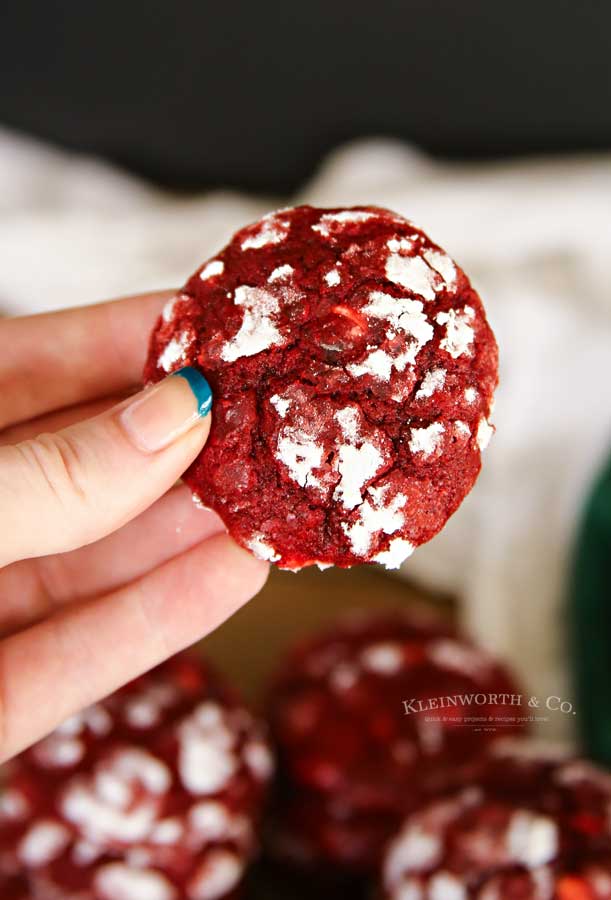 soft and chewy Red Velvet Crinkle Cookies