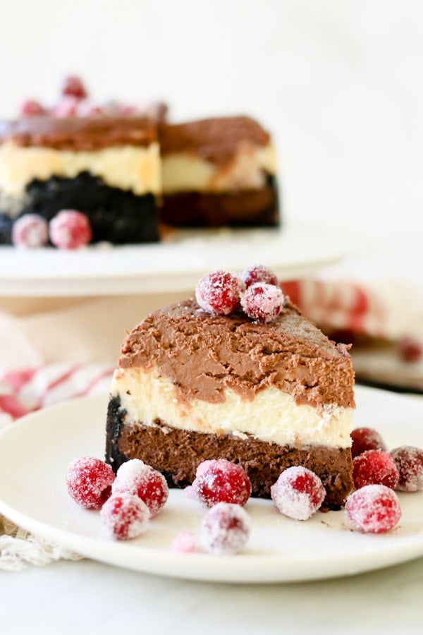 Triple Chocolate Layered Cheesecake