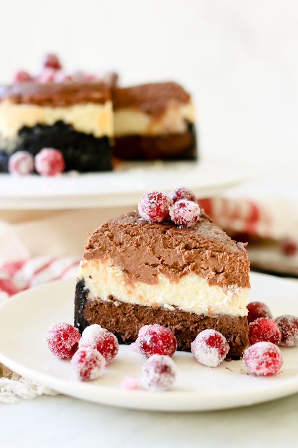 Triple Chocolate Layered Cheesecake