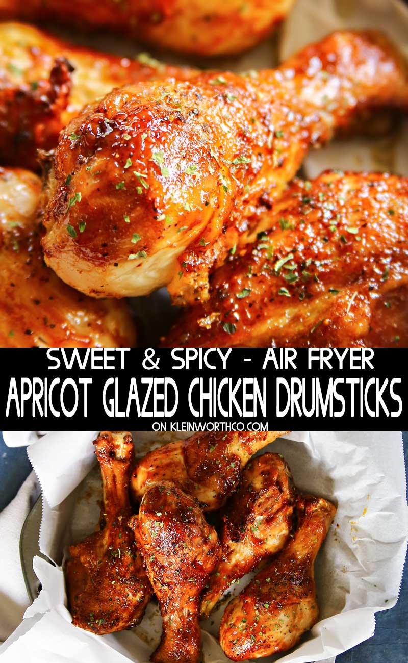 Air Fryer Apricot Glazed Chicken Drumsticks