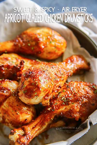 Air Fryer Apricot Glazed Chicken Drumsticks