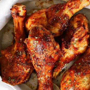 Sweet & Spicy Air Fryer Apricot Glazed Chicken Drumsticks