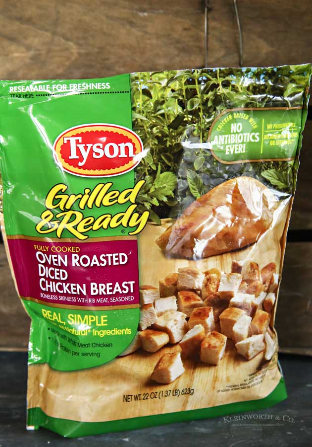 Tyson grilled and ready chicken in Easy Air Fried Cheesy Chicken Omelettes