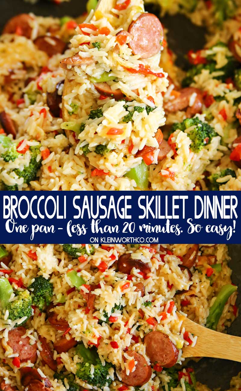 Cheesy Broccoli Sausage Skillet Dinner