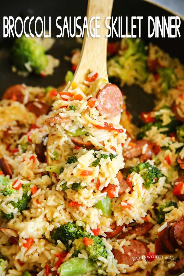 Cheesy Broccoli Sausage Skillet Dinner