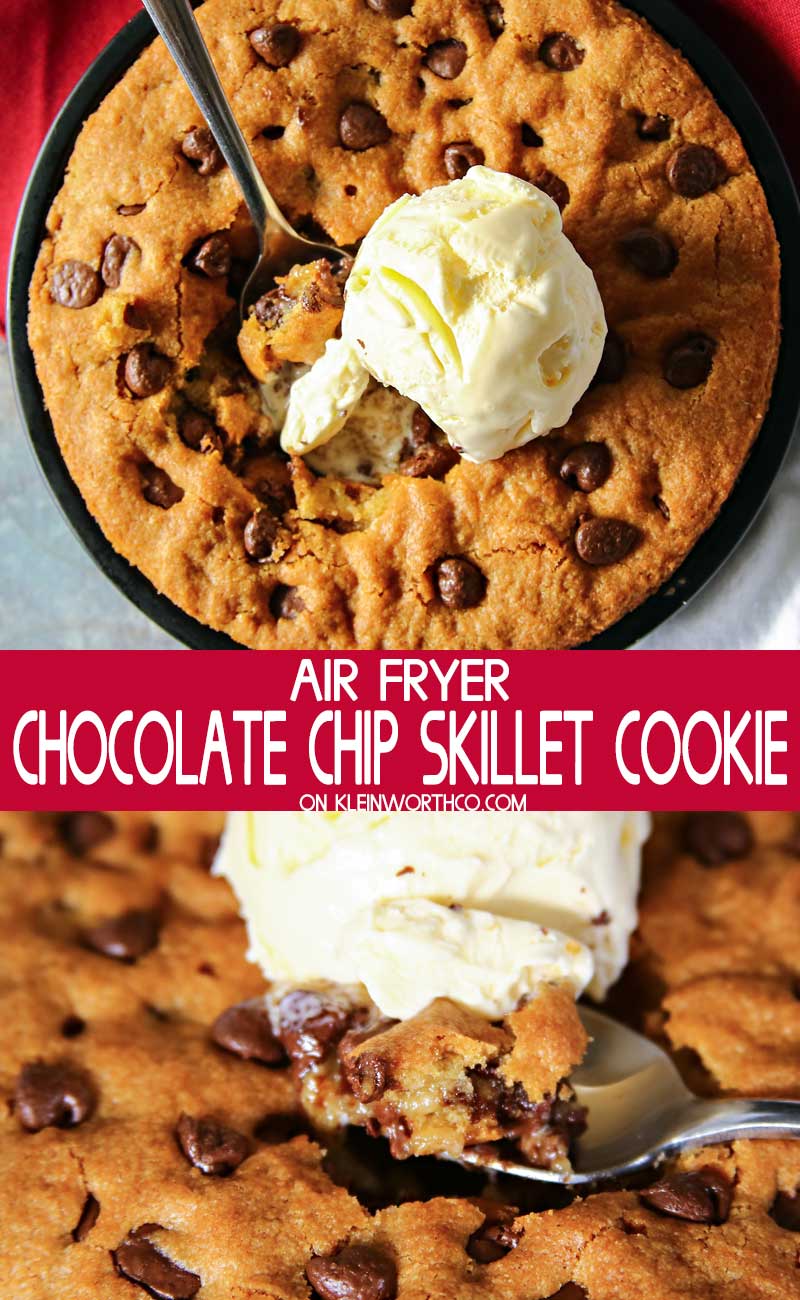 Air Fryer Chocolate Chip Skillet Cookie